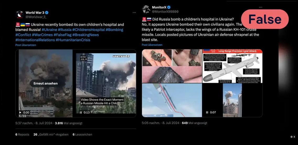 DW desmiente bombardeo ucraniano en hospital infantil